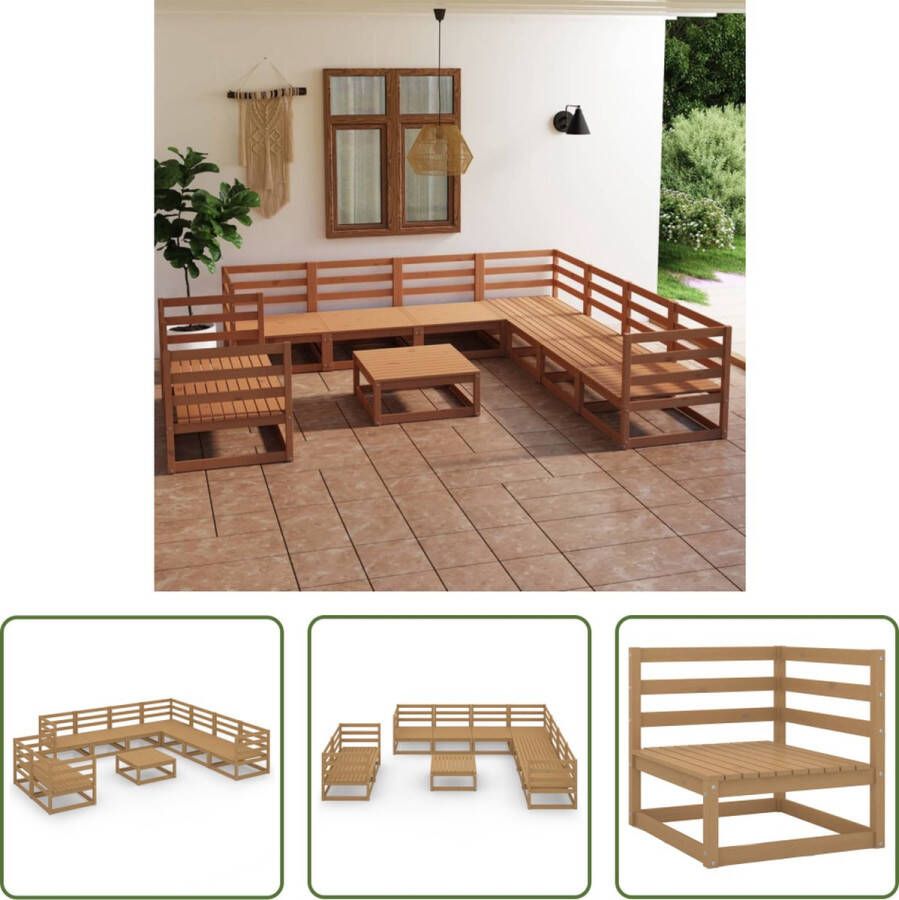 The Living Store Massief Grenen Tuinset 70x70x67 cm Honingbruin