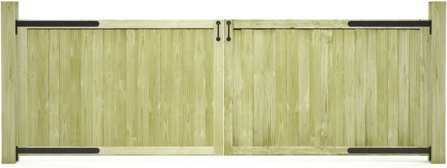 The Living Store Massief Houten Poort Tuinpoorten 150 x 100 cm Grenenhout Weer- en rotbestendig