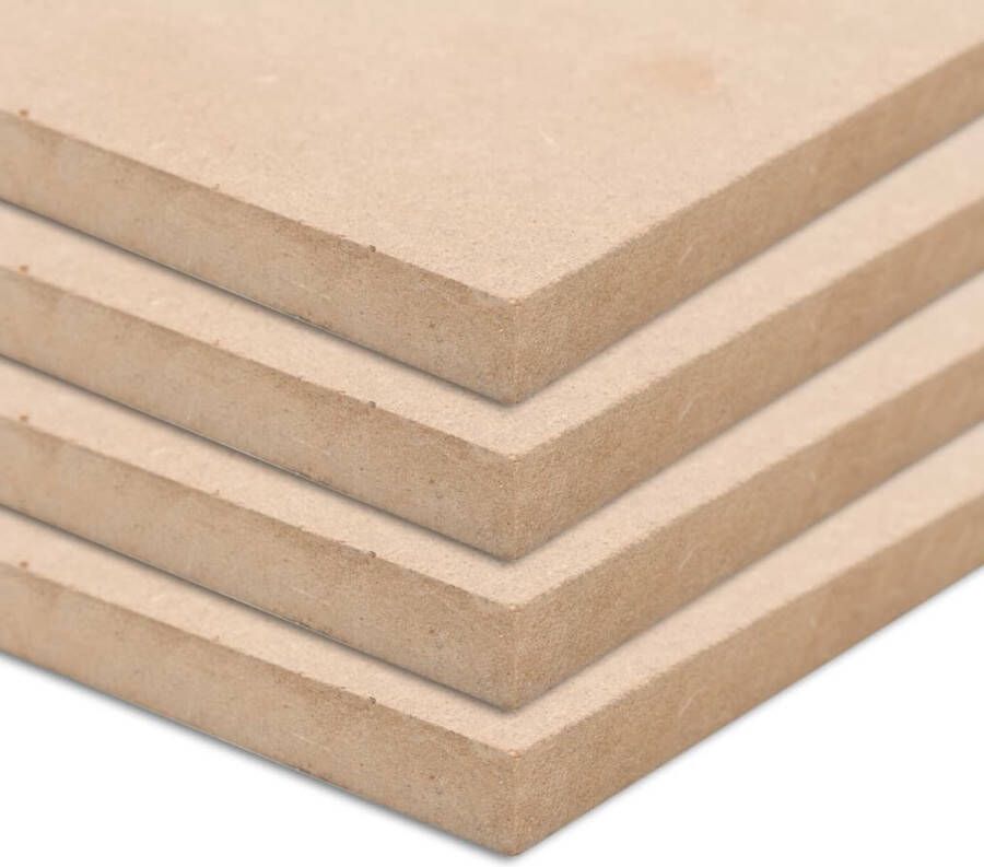 VidaXL The Living Store MDF Platen 60x60 cm Beige 25 mm dik Set van 4