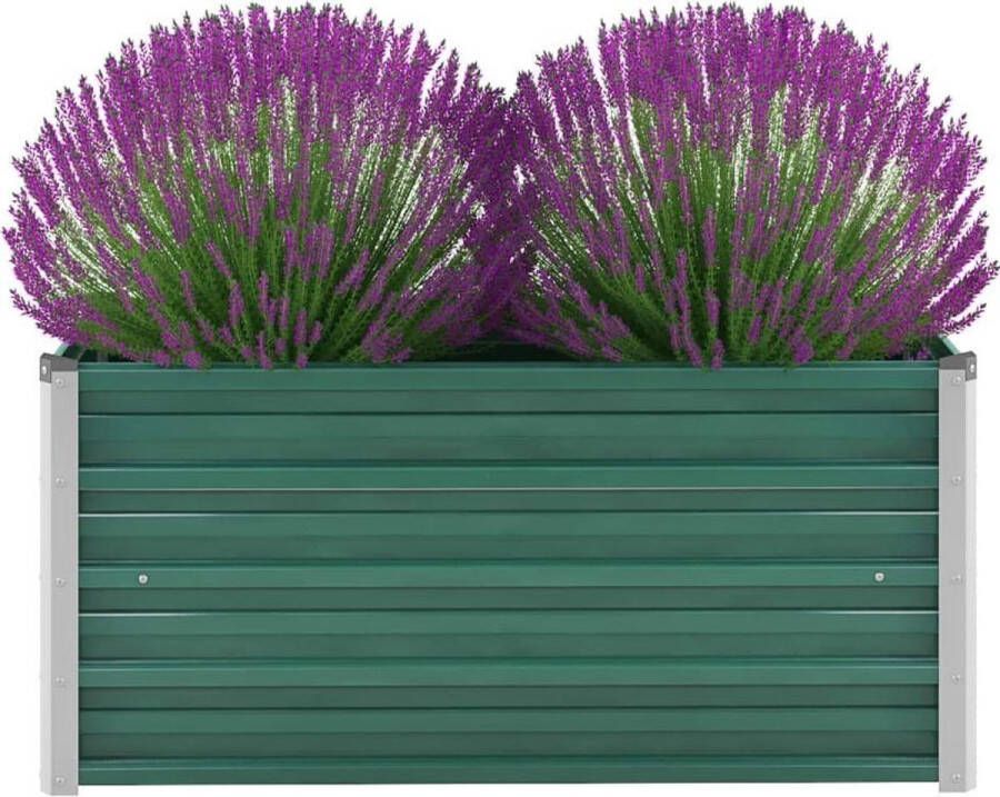 The Living Store Metalen Plantenbak 100 x 40 x 45 cm Groen Gegalvaniseerd Staal