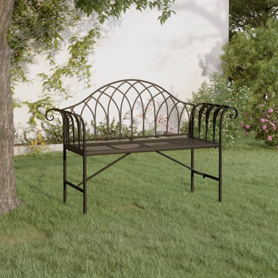 The Living Store Metalen Tuinbank 128 x 44.5 x 88 cm Comfortabel en Stijlvol Weerbestendig