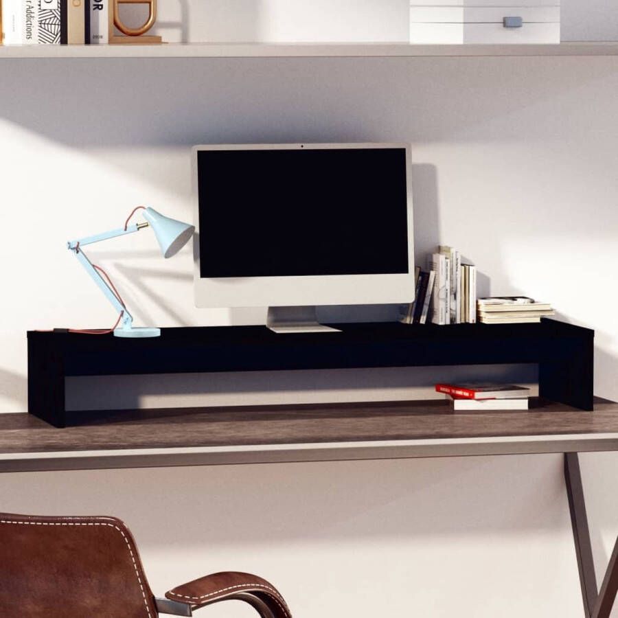 The Living Store Monitorstandaard Serie Monitorverhoger 100 x 27 x 15 cm Massief grenenhout