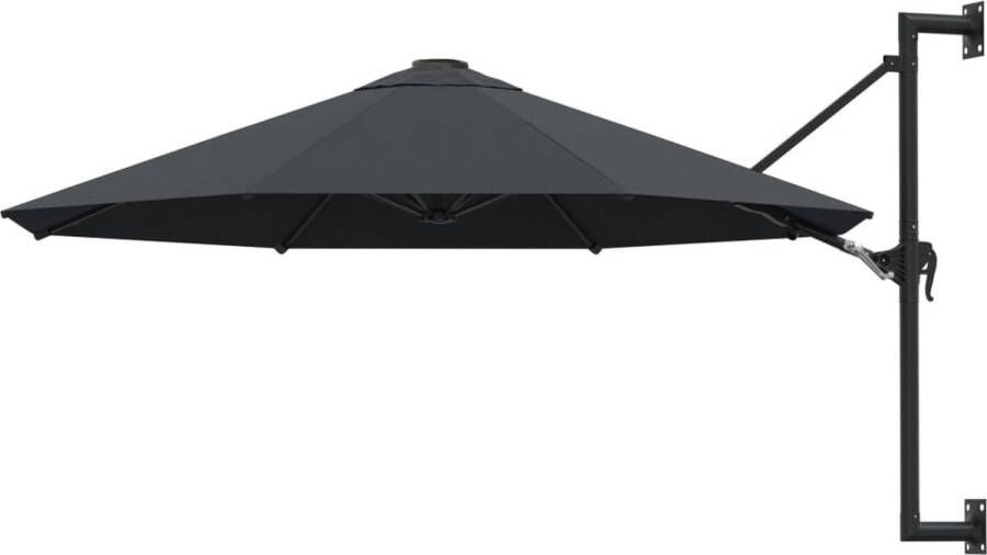 The Living Store Muurparasol Antraciet 300x131 cm Uv-beschermend polyester Inclusief wandbevestiging