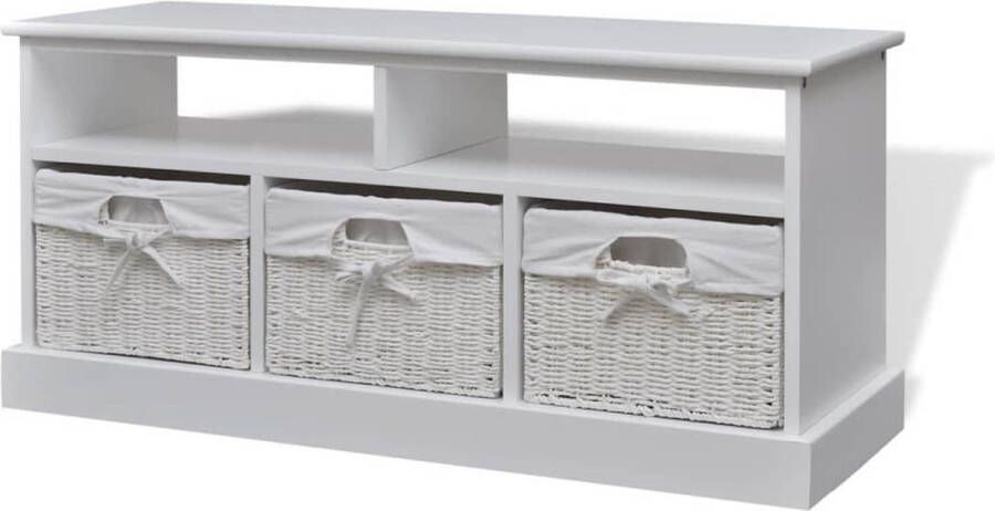 The Living Store Opbergbank 95 x 35 x 44 cm MDF Staal Katoen Polyester