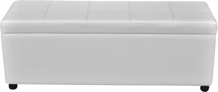 The Living Store Opbergbank Hout Wit 116 x 39 x 44 cm Interne opbergruimte