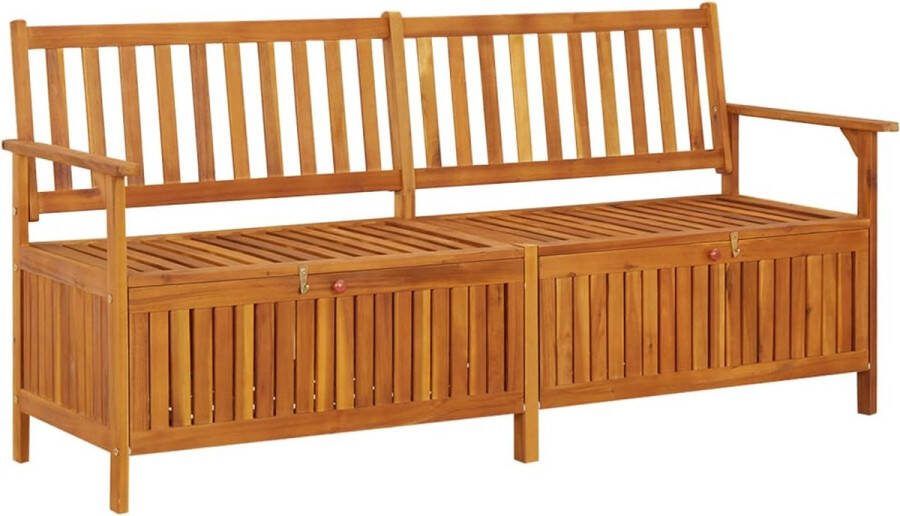 The Living Store Opbergbank Houten Massief acaciahout 170 x 63 x 84 cm Inclusief kussen