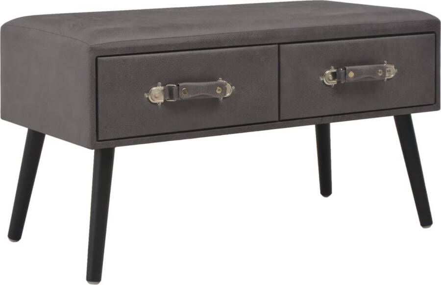 The Living Store Opbergbank Kunstleer 80 x 40 x 46 cm Grijs