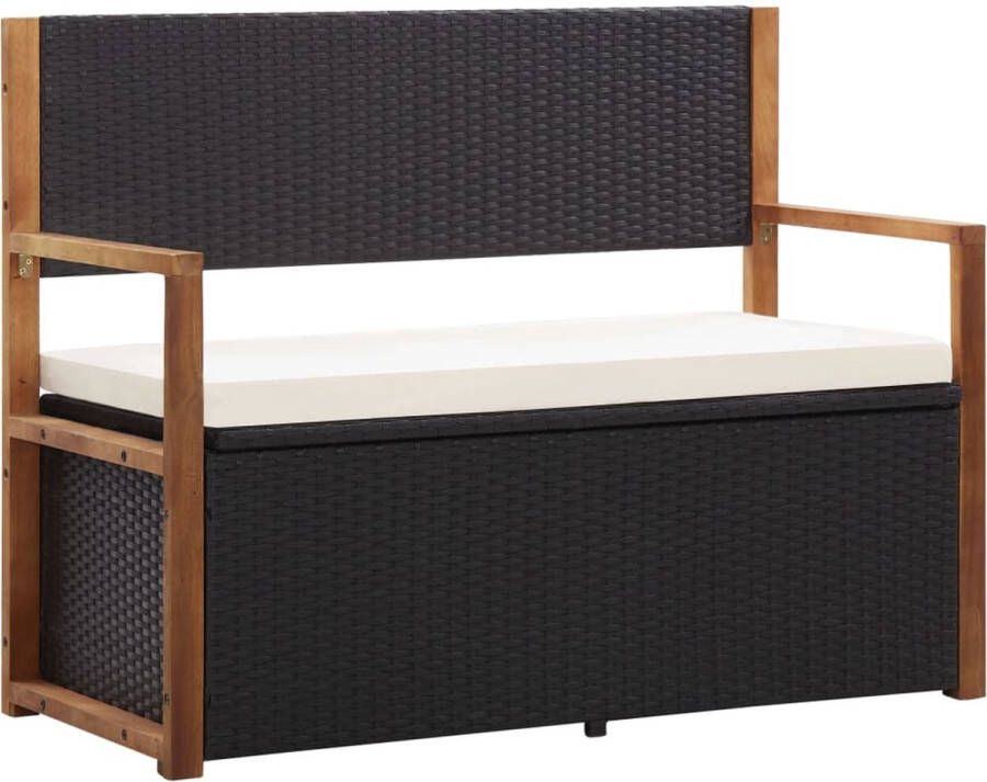 The Living Store Opbergbank Poly Rattan 115 x 50 x 85 cm Met Opbergruimte