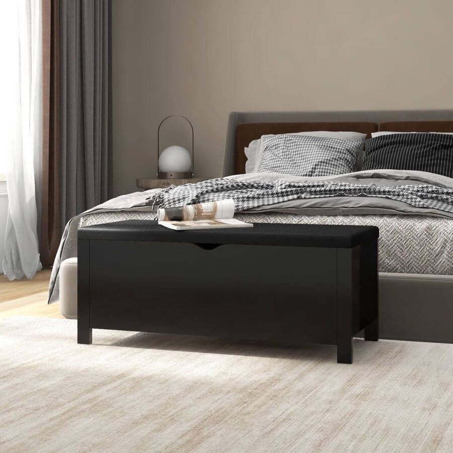 The Living Store Opbergbox Opbergkist 105x40x45cm Zwart