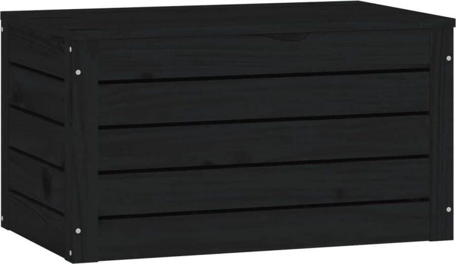 The Living Store Opbergbox zwart 59-5x36-5x33 cm massief grenenhout Kast