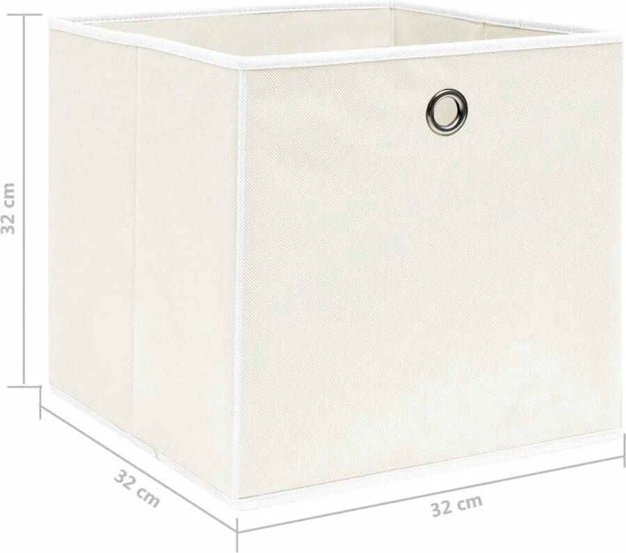 The Living Store Opbergboxen 10 st 32x32x32 cm stof wit Opberger