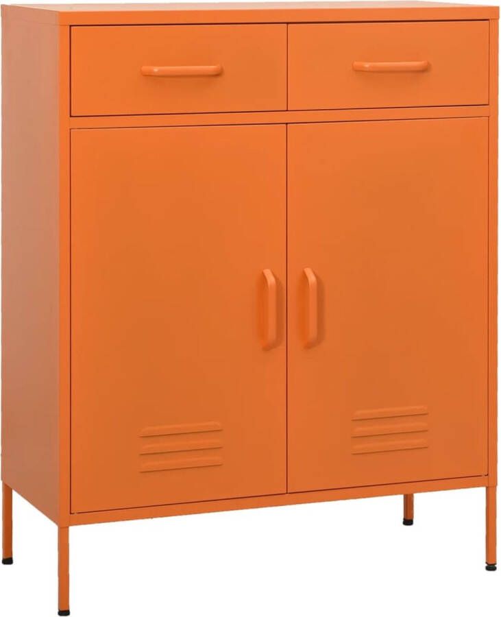 The Living Store Opbergkast Staal 80 x 35 x 101.5 cm Oranje