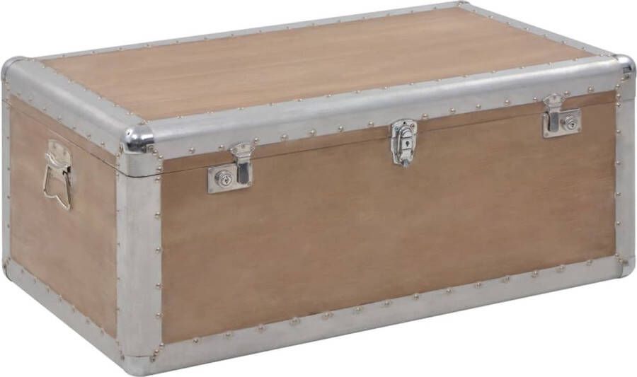 The Living Store Opbergkist 91x52x40 cm massief vurenhout bruin Opberger