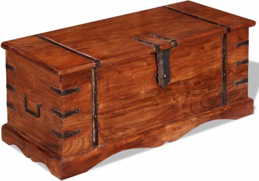 The Living Store Opbergkist Acacia 90 x 40 x 40 cm Bruin hout