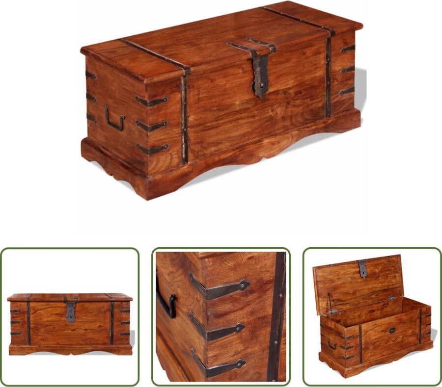 The Living Store Opbergkist Acacia 90 x 40 x 40 cm Bruin hout