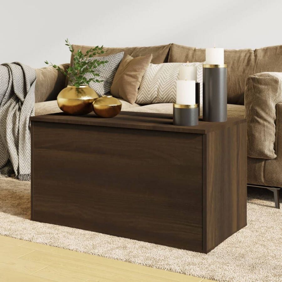 The Living Store Opbergkist Bruineiken 84x42x46 cm Multifunctioneel