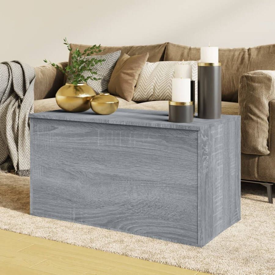 The Living Store Opbergkist Grijs Sonoma Eiken 84 x 42 x 46 cm Multifunctioneel
