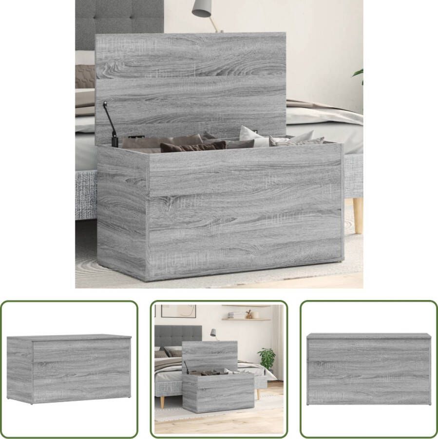 The Living Store Opbergkist Grijs Sonoma Eiken 84 x 42 x 46 cm Multifunctioneel