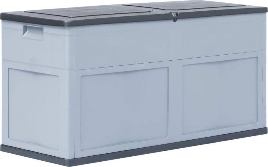 The Living Store Opbergkist Grijs Zwart 119 x 46 x 60 cm 320 L Geschikt voor binnen en buiten