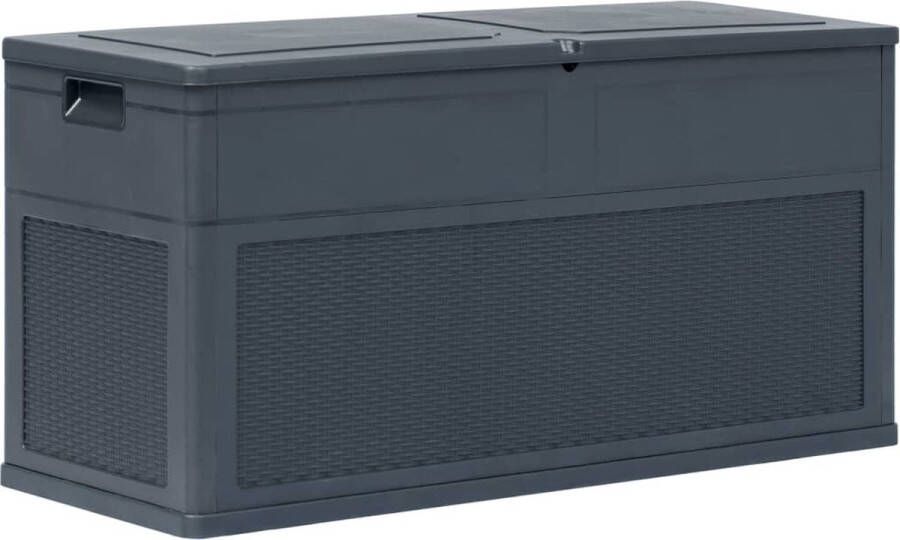 The Living Store Opbergkist Kunststof 119 x 46 x 60 cm 320 L Antraciet