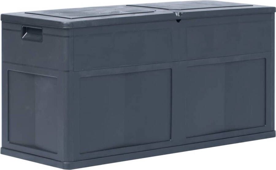 The Living Store Opbergkist kunststof 119 x 46 x 60 cm 320 L zwart