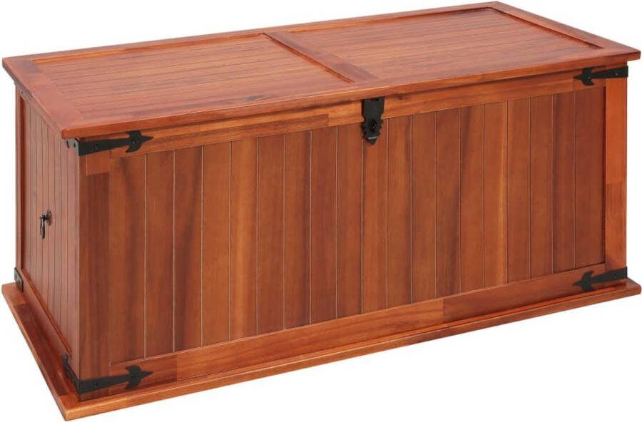 The Living Store Opbergkist Massief Acaciahout en MDF 79 x 34 x 32 cm Bruin