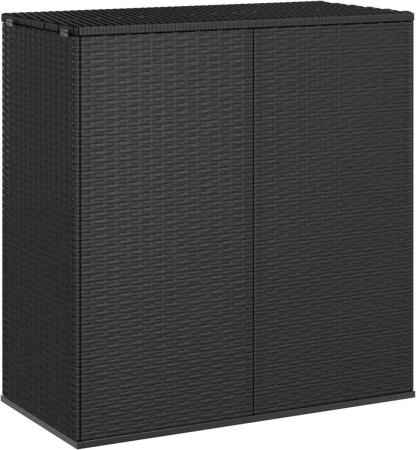 The Living Store Opbergkist PE-rattan 100x49x103.5 cm zwart