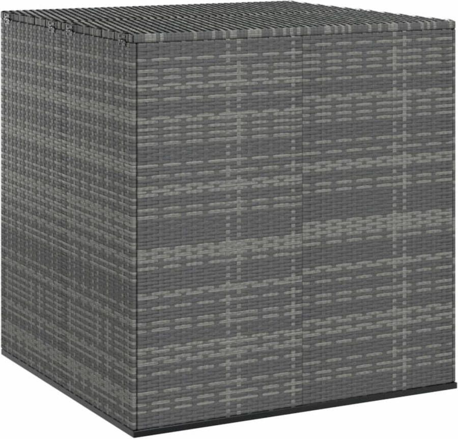 The Living Store Opbergkist PE Rattan Grijs 100 x 97.5 x 104 cm Duurzaam