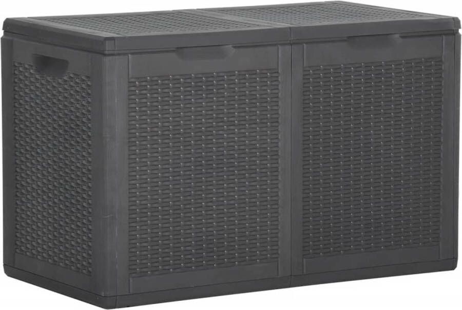 The Living Store Opbergkist PP Materiaal 80.5 x 44.5 x 51 cm 180L Zwart