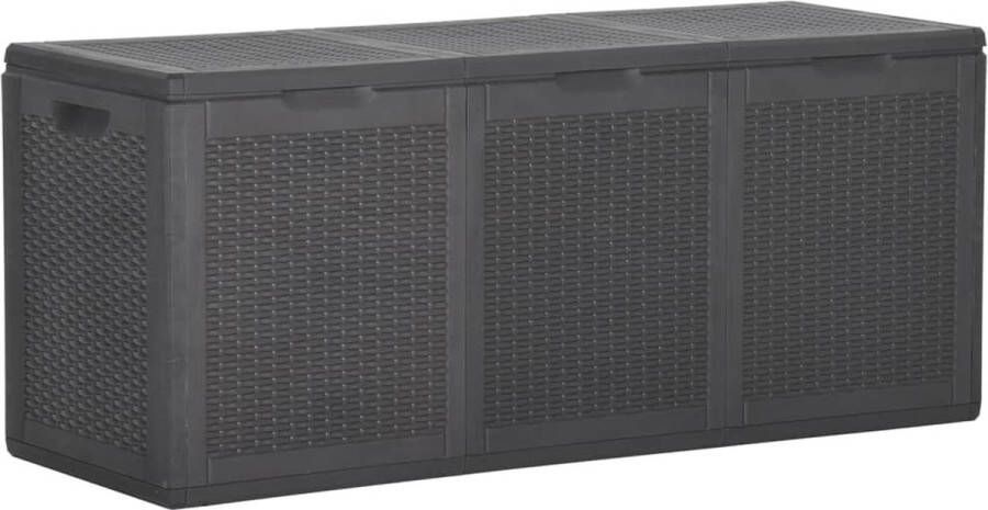 The Living Store Opbergkist Tuin 118.5 x 44.5 x 51 cm Zwart 100% PP 270 L