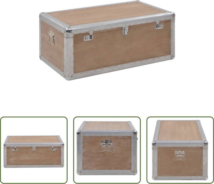 The Living Store Opbergkist 91x52x40 cm massief vurenhout bruin Opberger