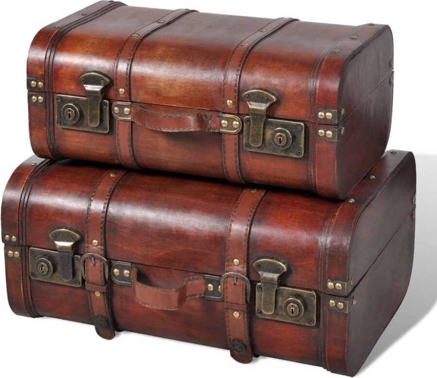 The Living Store Opbergkist Vintage Hout Bruin 45 x 31 x 20 cm 40 x 24 x 17 cm