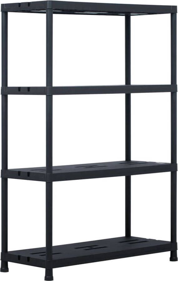 The Living Store Opbergrek Kunststof Zwart 90 x 40 x 138 cm Inclusief Montagematerialen