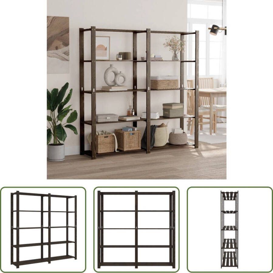 The Living Store Opbergrek Massief Grenenhout 170 x 38 x 170 cm Zwart