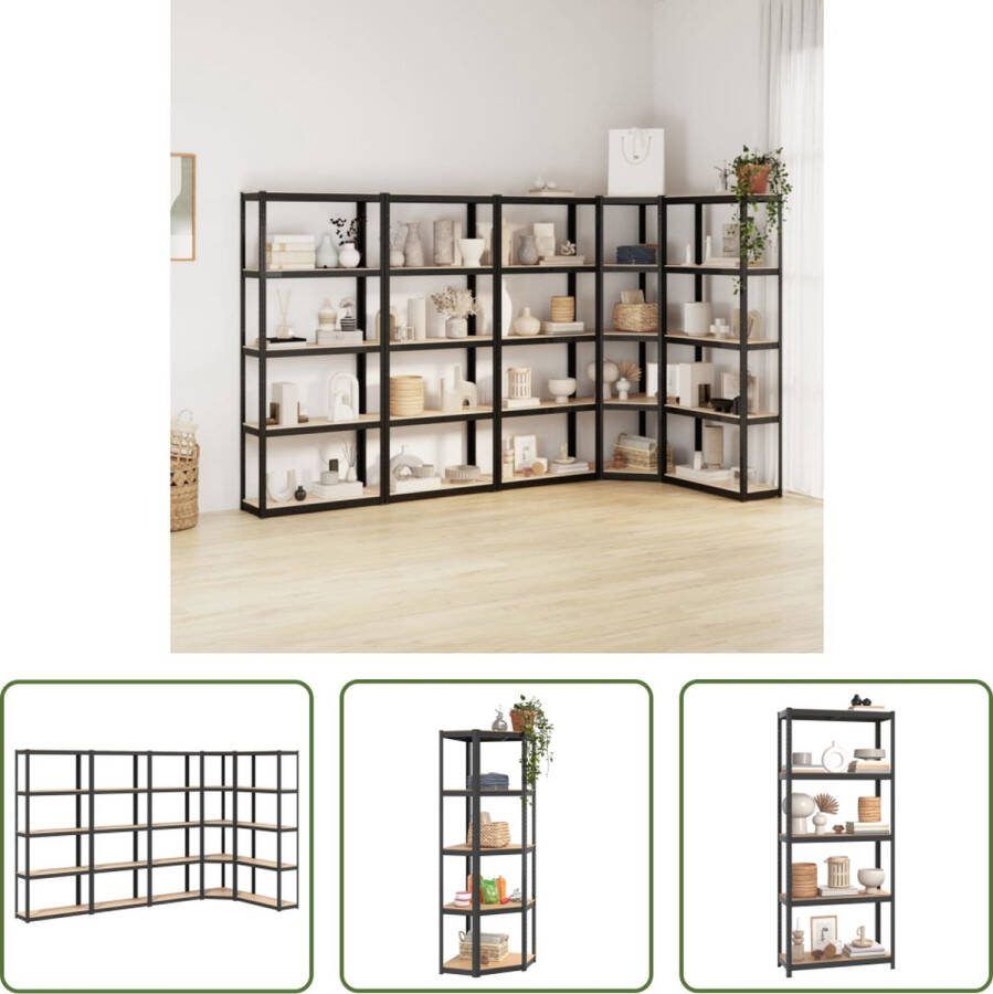 The Living Store Opbergrek Rechthoekig 75 x 30 x 172 cm Antraciet
