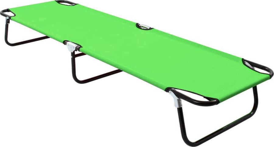 The Living Store Opvouwbaar campingbed Groen 190 x 58 x 28 cm Roestvrijstalen frame