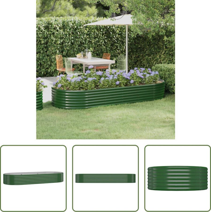 The Living Store Ovale plantenbak groen 249 x 100 x 36 cm (L x B x H)