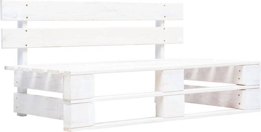 The Living Store Pallet Bank Grenenhout 110 x 65 x 55 cm Wit