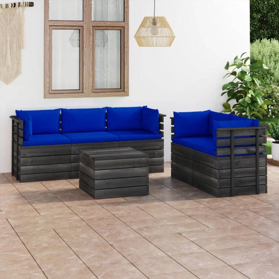 The Living Store Pallet Loungeset Tuinmeubelset 60 x 65 x 71.5 cm Massief grenenhout