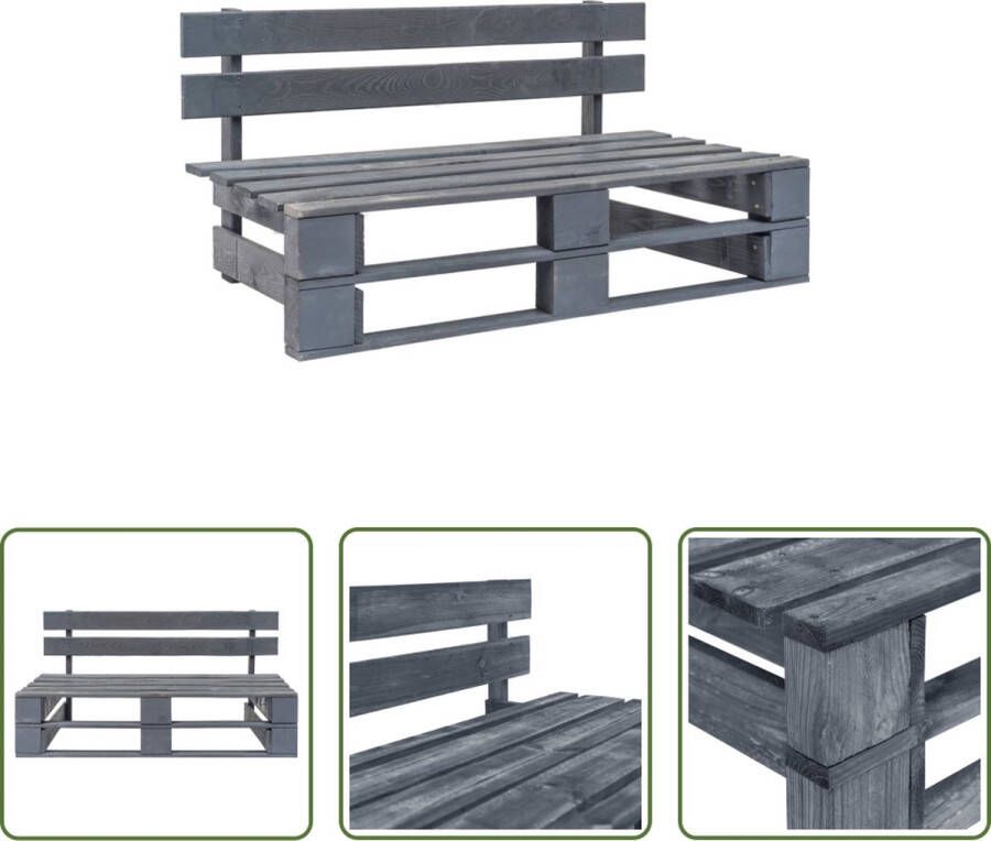 The Living Store Pallet Tuinbank Grijs 110 x 65 x 55 cm Geïmpregneerd grenenhout