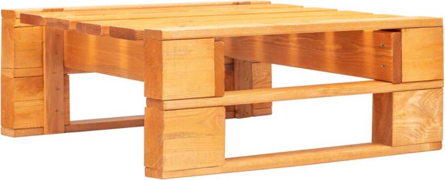 The Living Store Pallet Tuinpoef Houten Hocker 60 x 60 x 25 cm Grenenhout