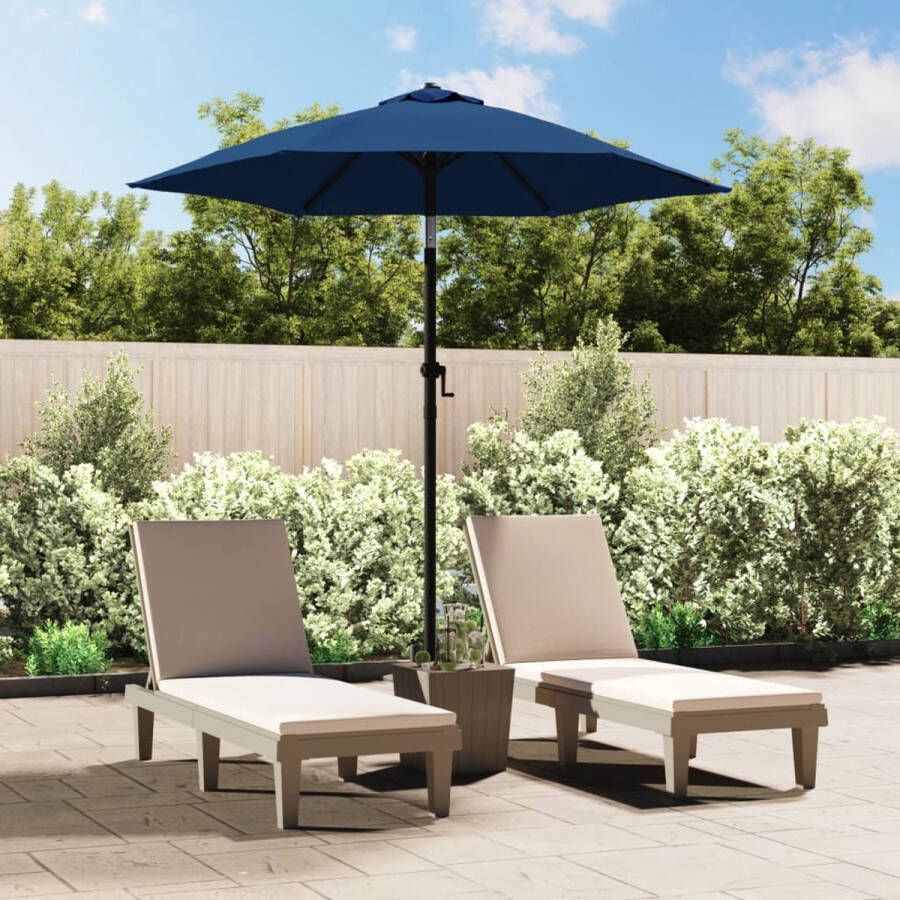 The Living Store Parasol 200 x 224 cm Blauw en Donkergrijs