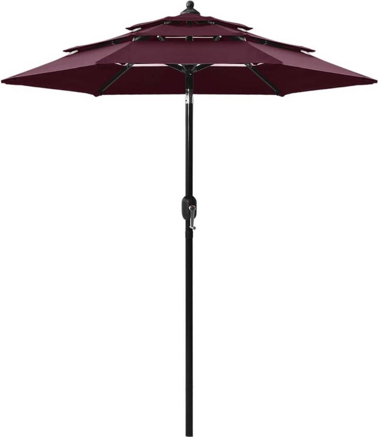 The Living Store Parasol 3-laags 200 x 228 cm Bordeau UV-beschermend Polyester