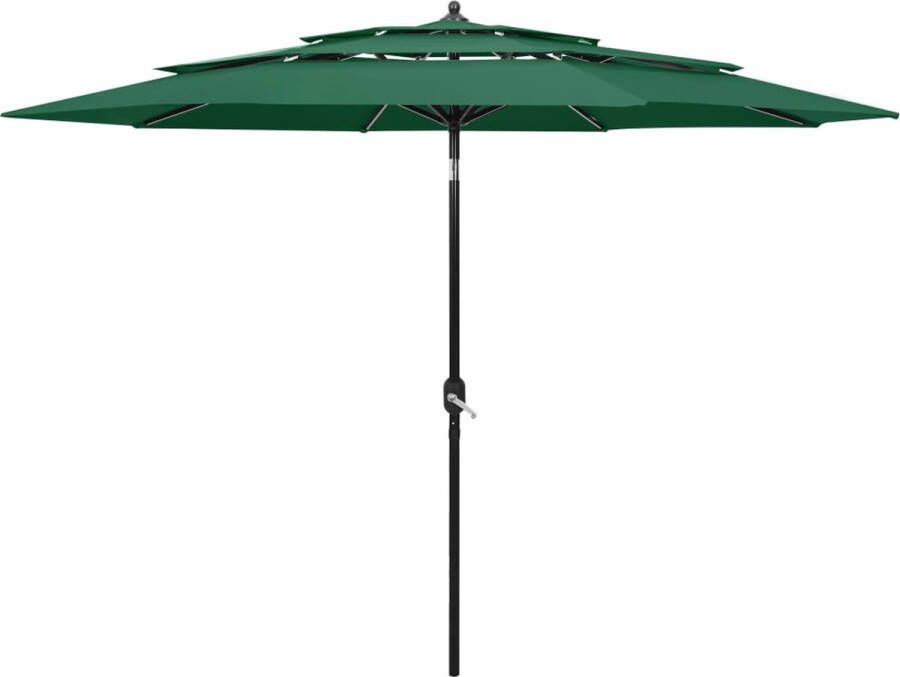 The Living Store Parasol 3-laags 300 x 243 cm Groen Polyester