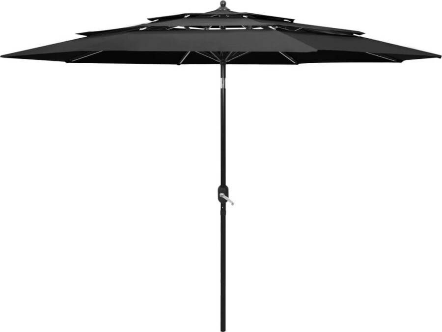 The Living Store Parasol 3-laags Antraciet Polyester Gepoedercoat Aluminium 300x243 cm Bescherming tegen UV-straling en vochtigheid