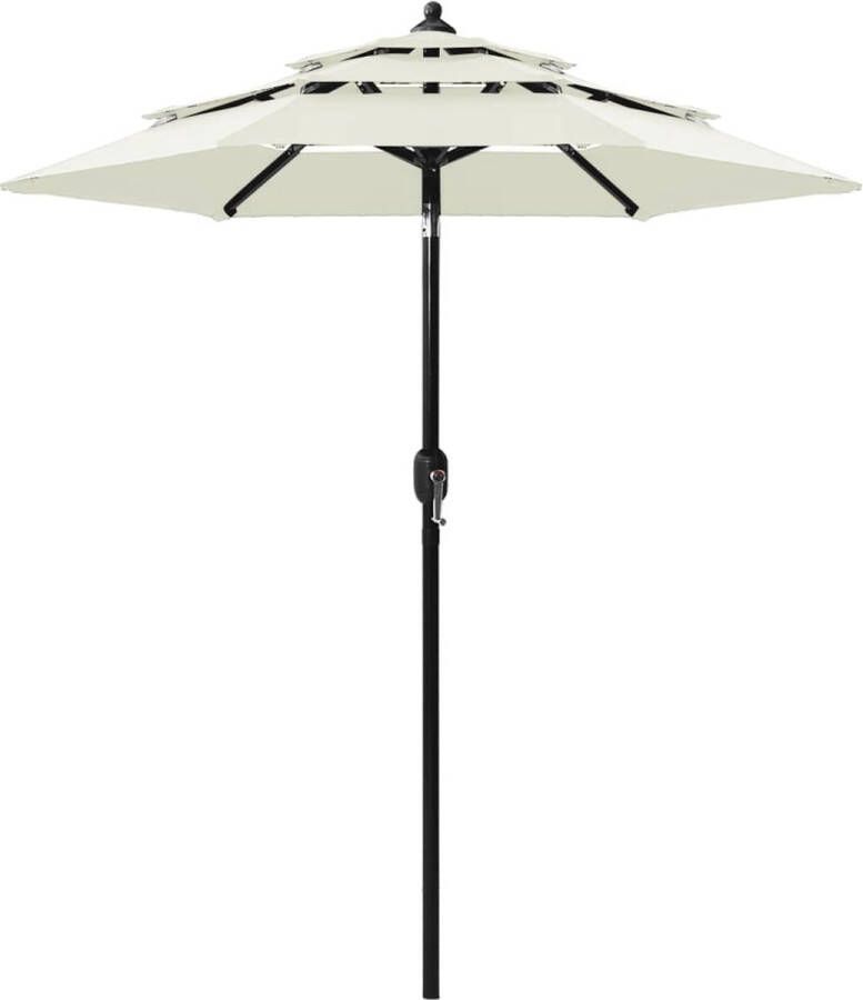 The Living Store Parasol 3-lags Zandkleur 200 x 228 cm (ø x H) UV-beschermend polyester