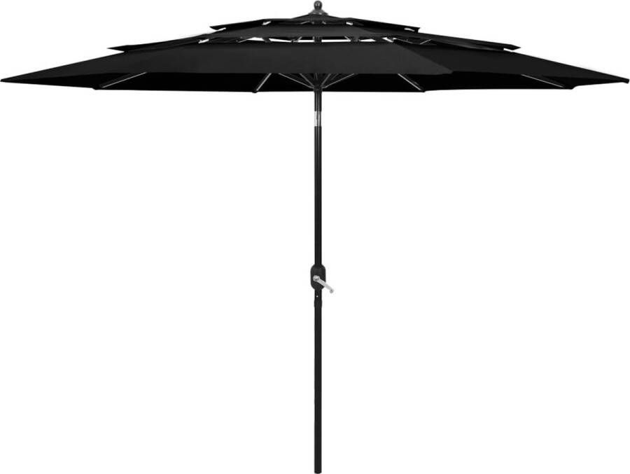 The Living Store Parasol 300x243 cm UV-beschermend polyester Gepoedercoat aluminium 3-laags