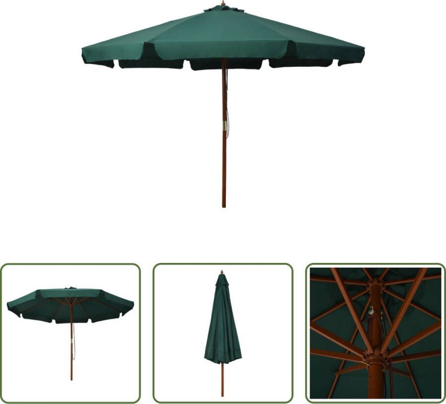 The Living Store Parasol 330 x 254 cm Groen Dubbel katrolsysteem