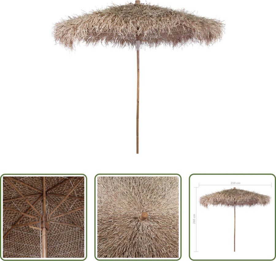 The Living Store Parasol Bananenblad 210cm Diameter Bamboe Frame