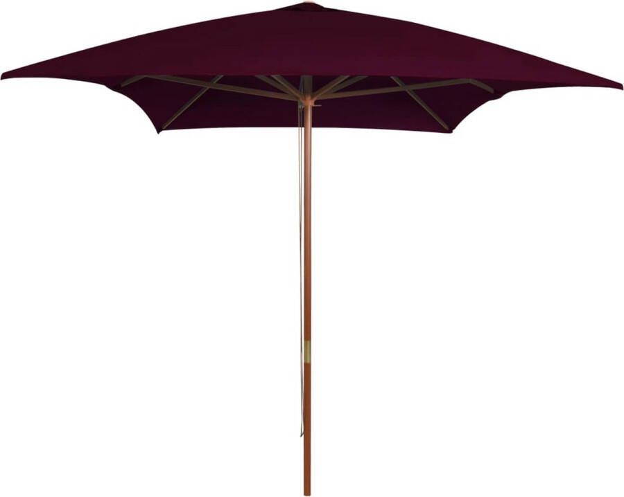 The Living Store Parasol Bordeauxrood 200x300x250cm UV-beschermend polyester 38mm paaldiameter Houten frame